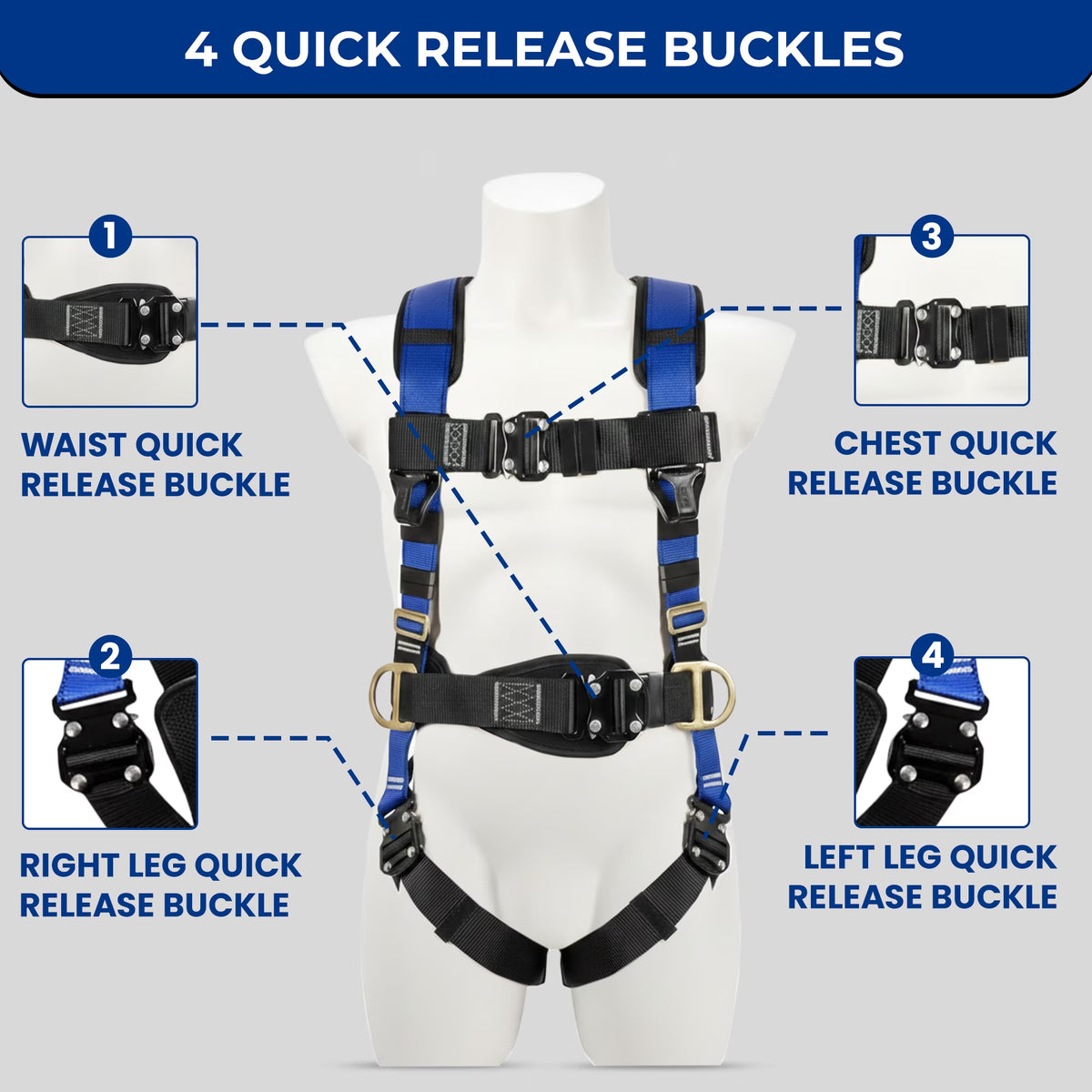 Full Body Harness with Shock-Absorbing Lanyard