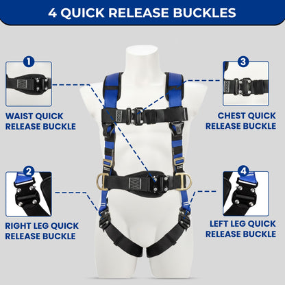 Full Body Harness with Shock-Absorbing Lanyard