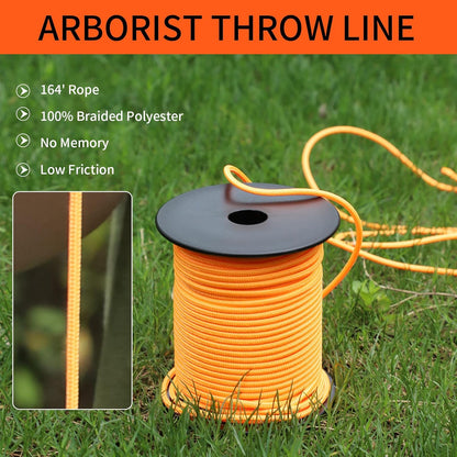 Arborist Throw Weight and Line Kit, 164’ Ultra Slick Polyester Rope and 14Oz Throw Weight