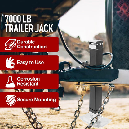 8,000 Lbs Heavy Duty Square Trailer Jack, Weld-On Pipe Mount Swivel Jack with 28" Lift Range