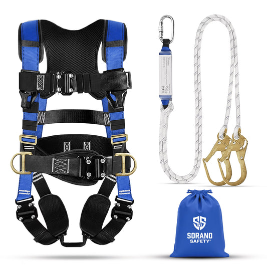 Full Body Harness with Shock-Absorbing Lanyard