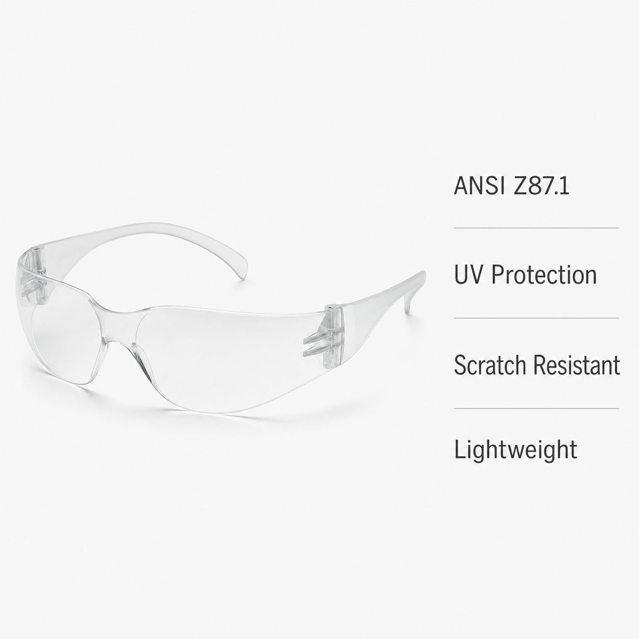 12 Pack Safety Glasses Clear Lens ANSI Z87.1 