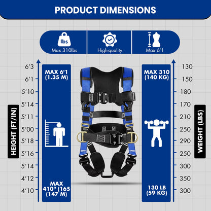 Full Body Harness with Shock-Absorbing Lanyard