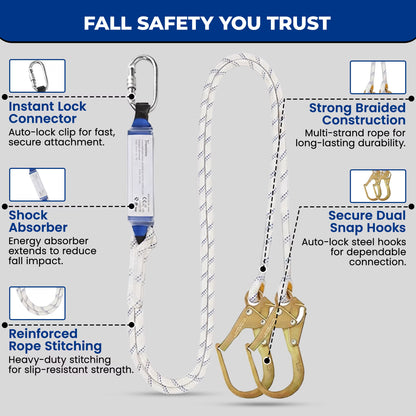 Full Body Harness with Shock-Absorbing Lanyard