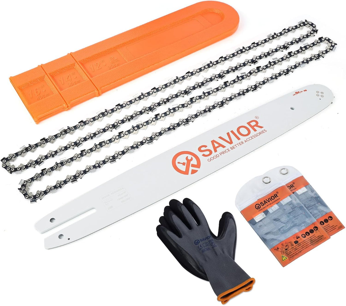 18" Chainsaw Bar and 2 Chain Combo .325" .063" 68DL for STIHL MS-250