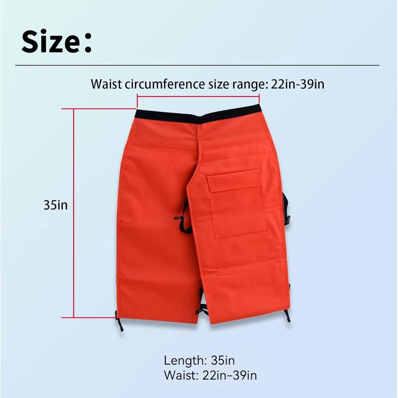 Chainsaw Safety Chaps – Protective Orange Logging Chaps for Men, Adjustable 22–39" Waist