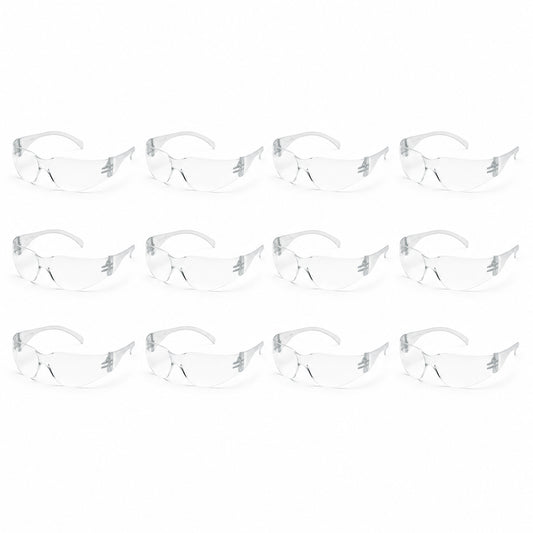 12 Pack Safety Glasses Clear Lens ANSI Z87.1 