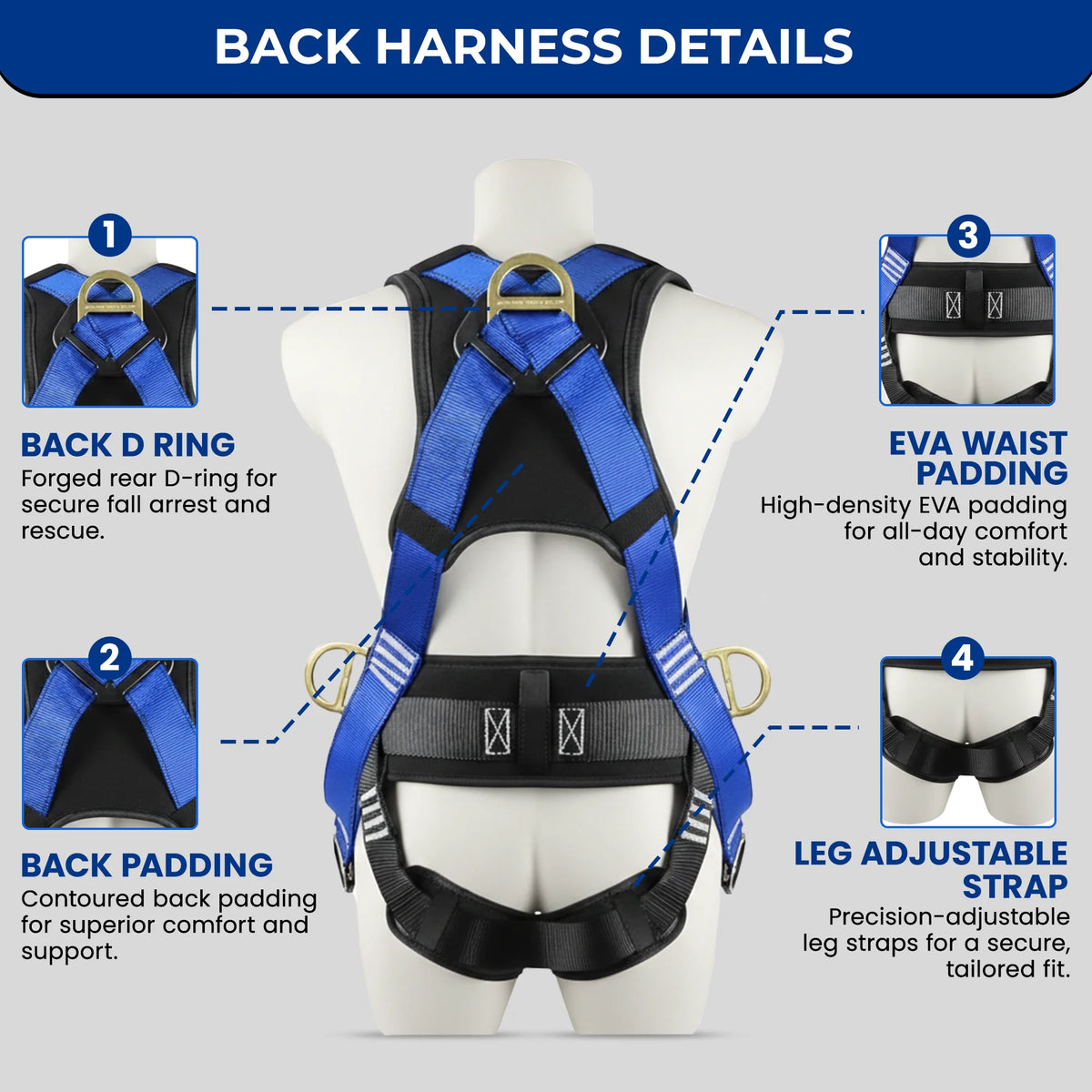 Full Body Harness with Shock-Absorbing Lanyard