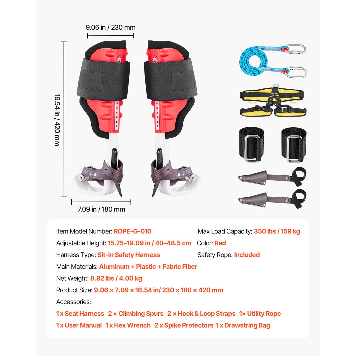 Adjustable Tree Climbing Spikes Set