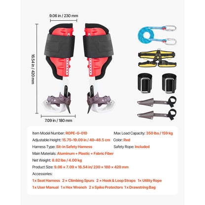Adjustable Tree Climbing Spikes Set